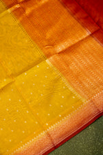 Handwoven Yellow Banarasi Moonga Silk Suit