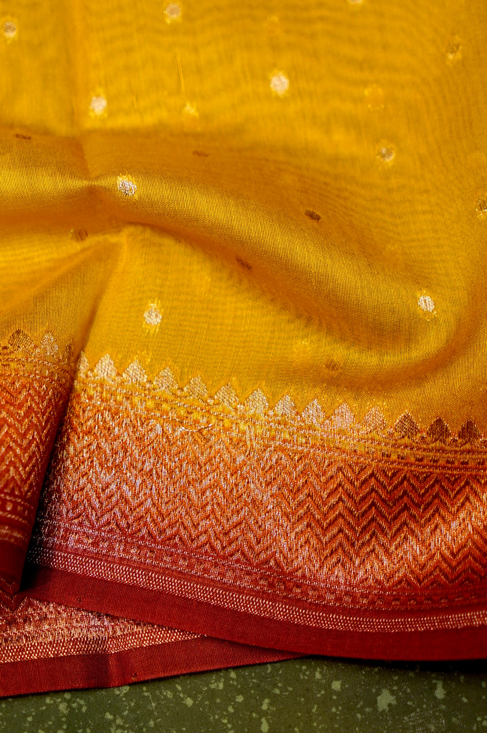 Handwoven Yellow Banarasi Moonga Silk Suit