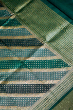 Handwoven Teal Green Banarasi Moonga Silk Suit