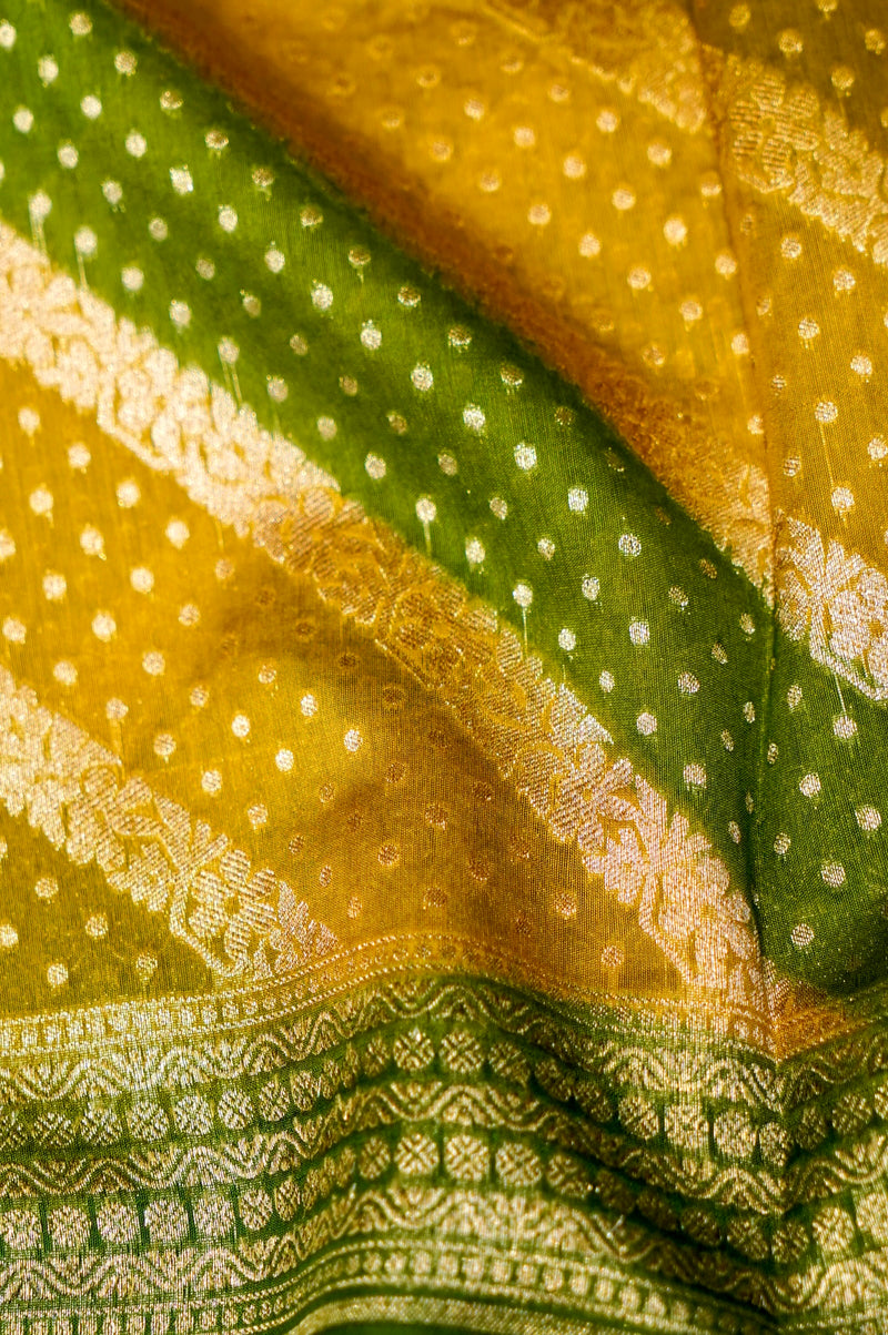 Handwoven Mustard Banarasi Moonga Silk Suit