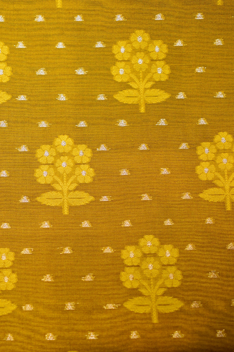 Handwoven Mustard Banarasi Moonga Silk Suit