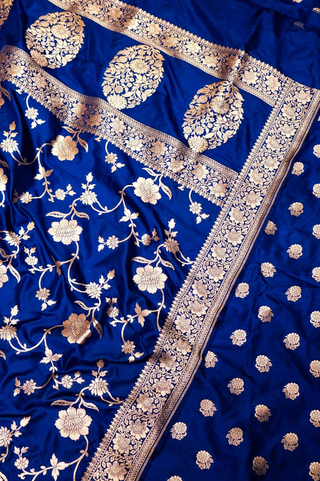 Handwoven Blue Banarasi Katan Silk Suit