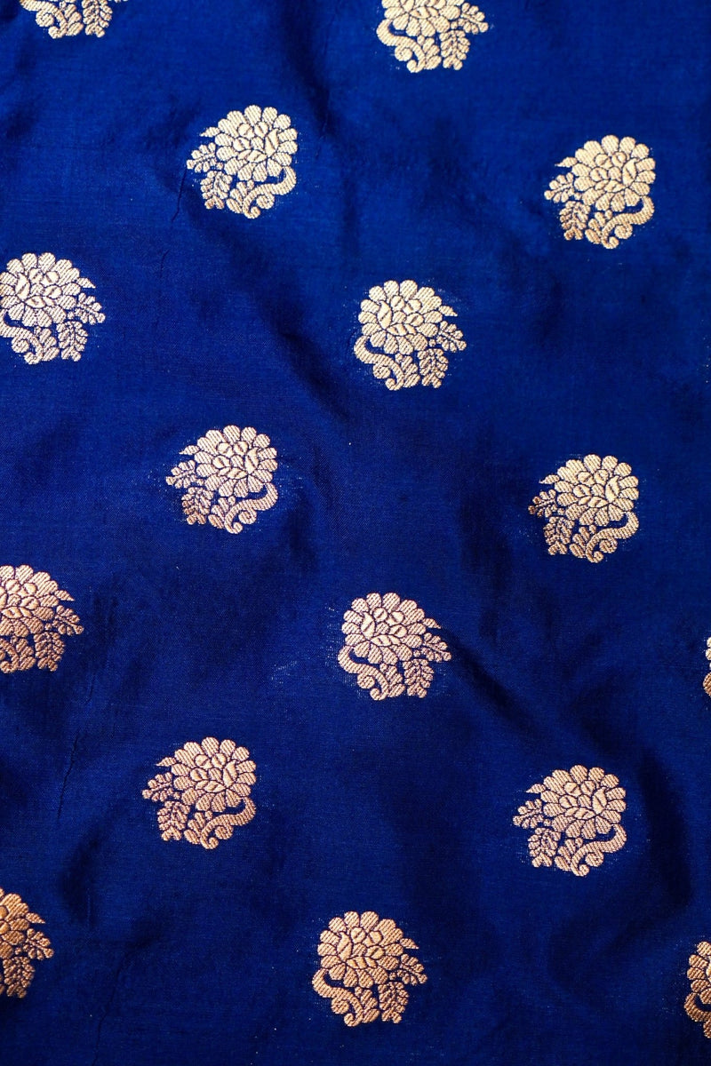 Handwoven Blue Banarasi Katan Silk Suit