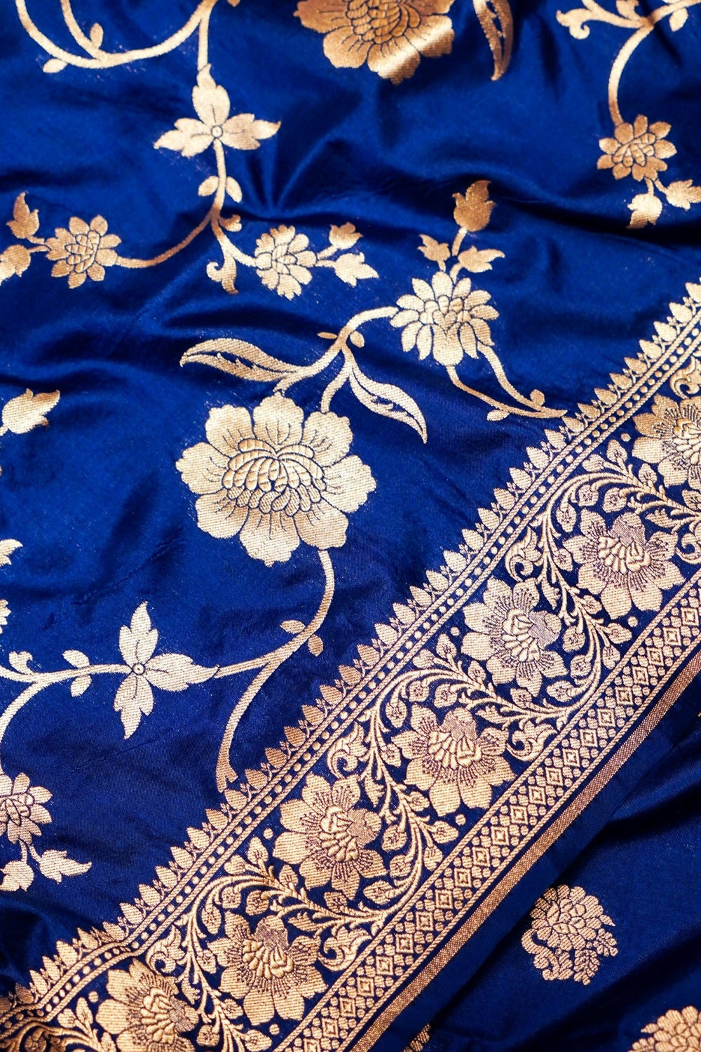 Handwoven Blue Banarasi Katan Silk Suit