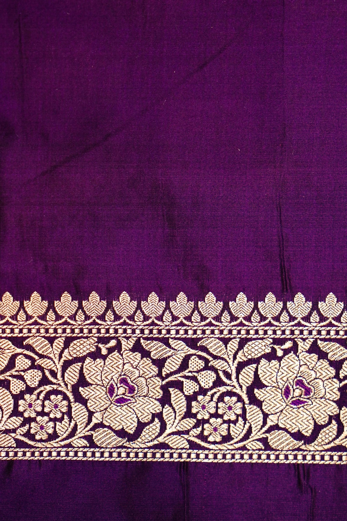 Handwoven Dark Purple Banarasi Katan Silk Saree