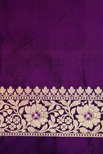 Handwoven Dark Purple Banarasi Katan Silk Saree