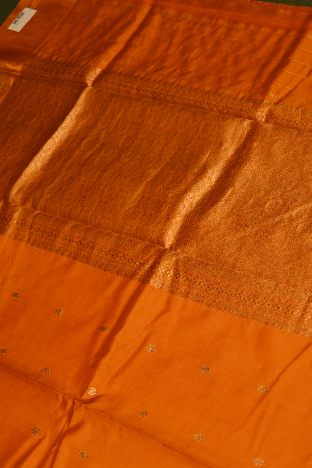 Handwoven Orange Banarasi Katan Soft Silk Saree