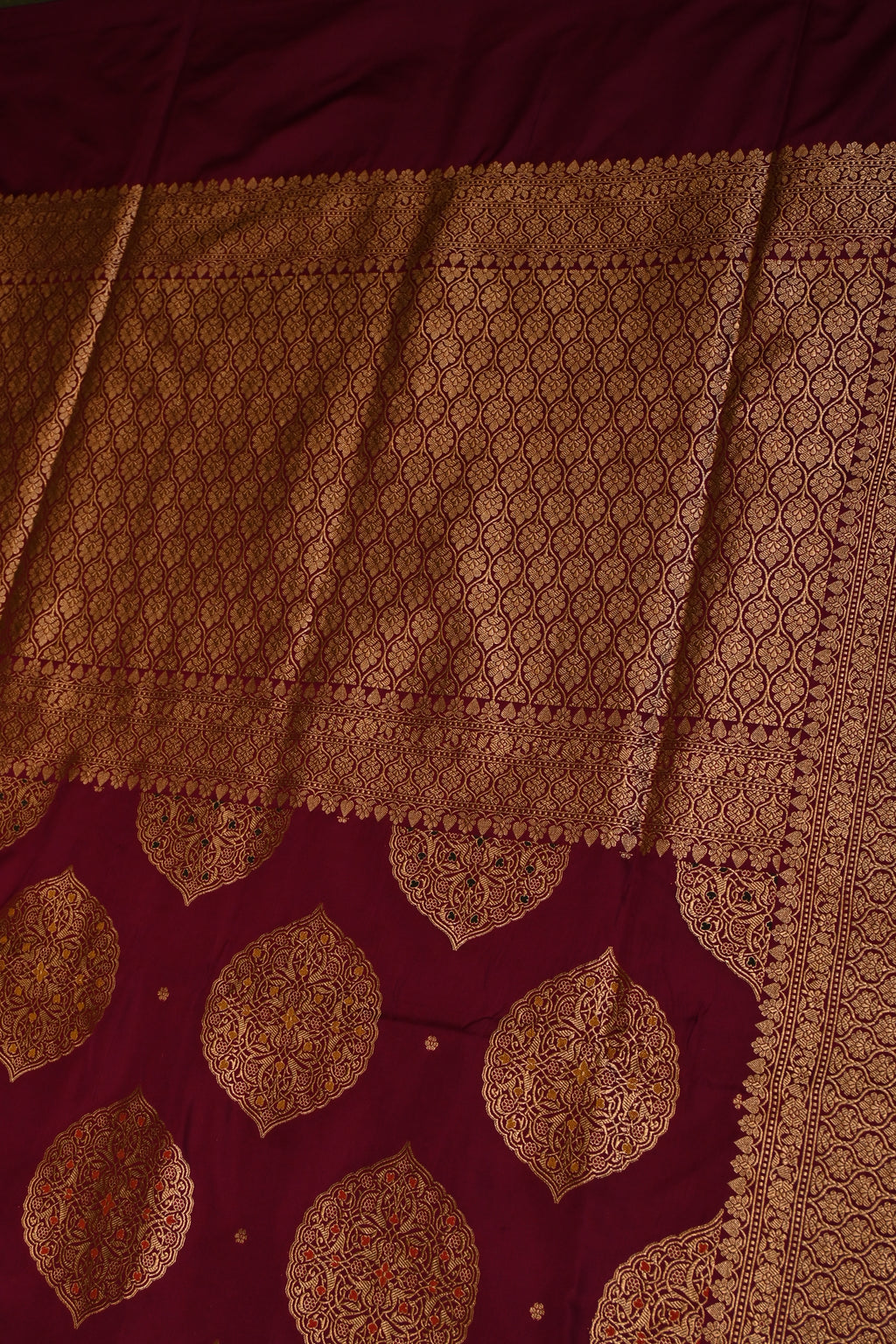 Handwoven Magenta Banarasi Katan Silk Saree