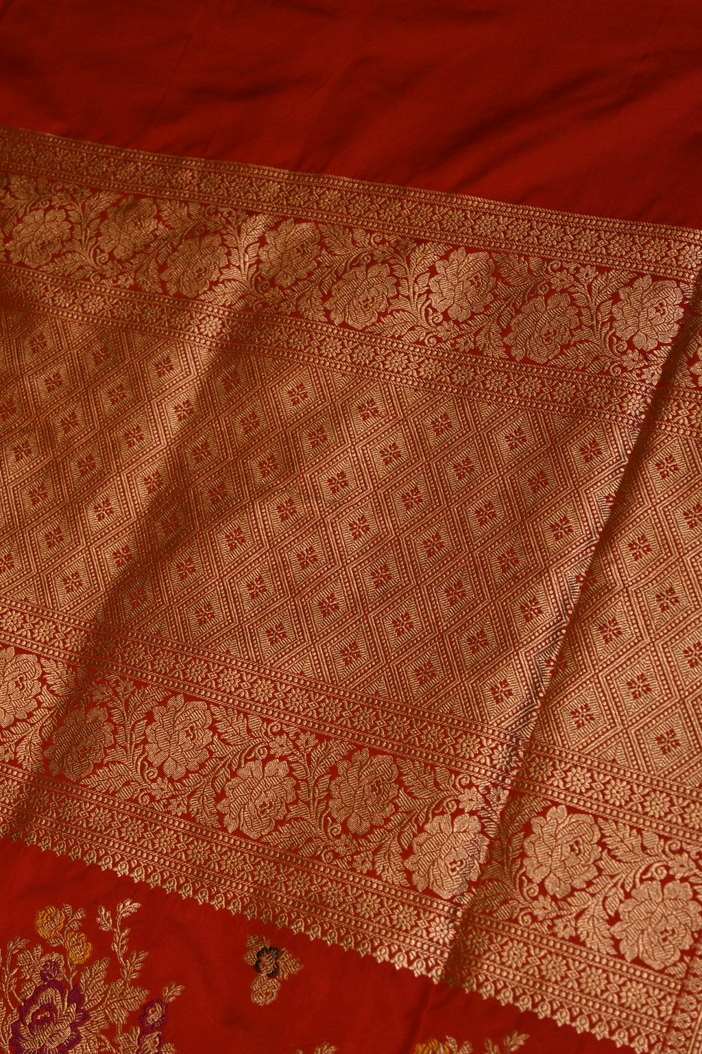 Handwoven Red Banarasi Katan Silk Saree