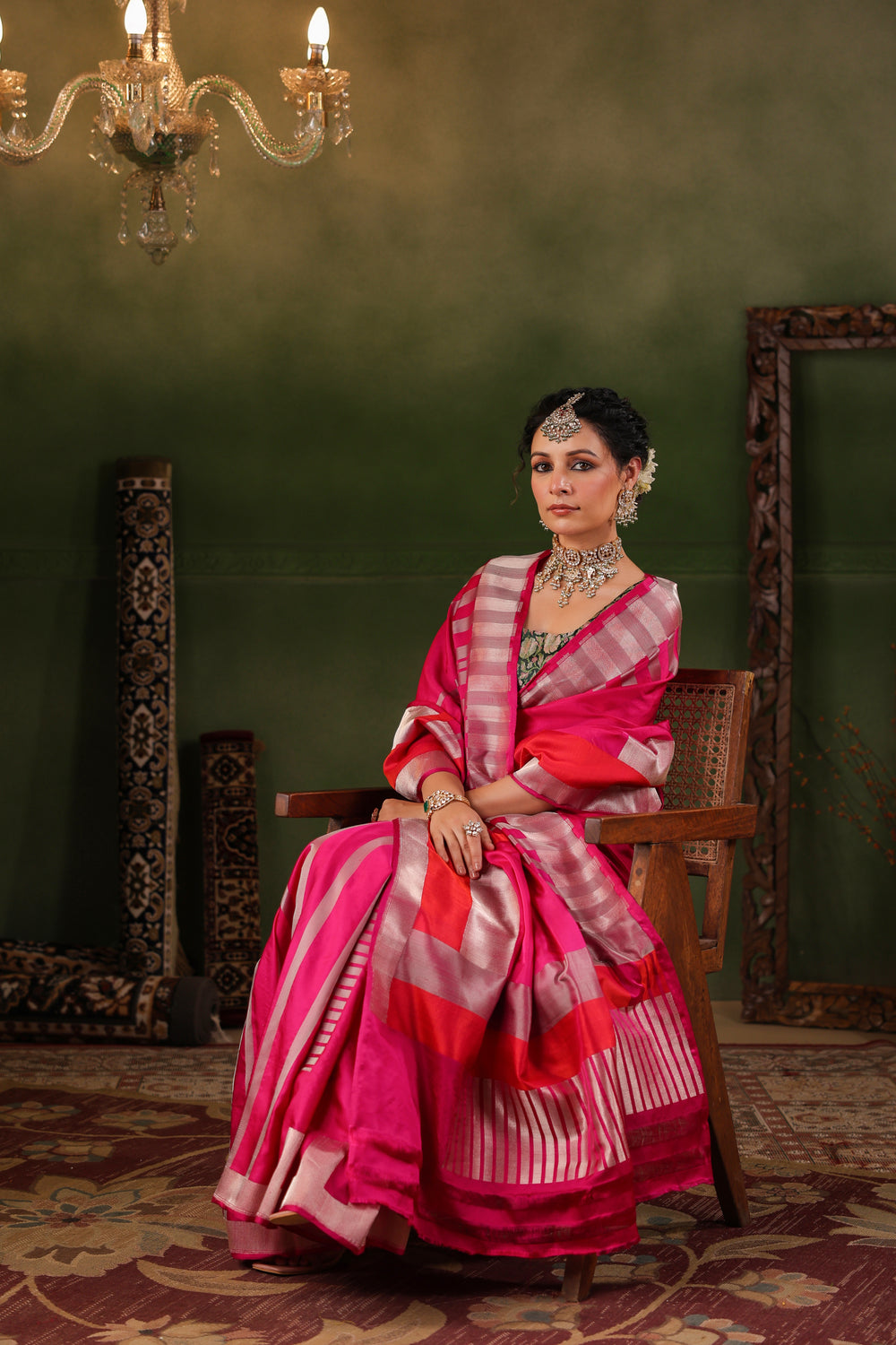 Boond | Handwoven Chaise Mauve Banarasi Katan Silk Saree