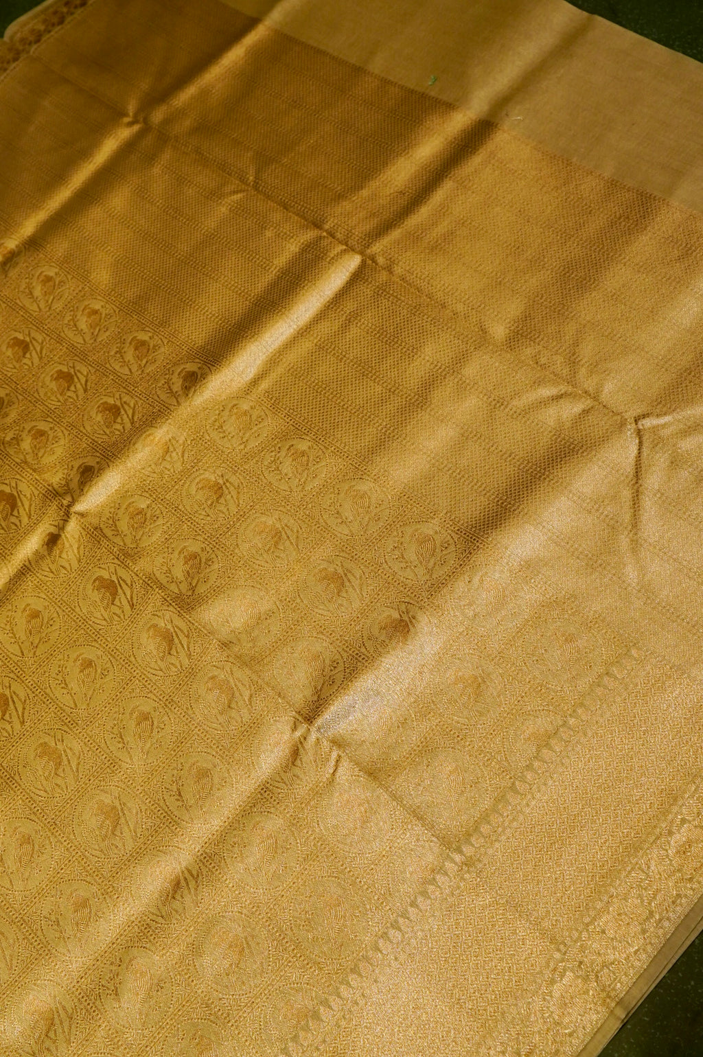 Handwoven Mustard Banarasi Cotton Silk Saree