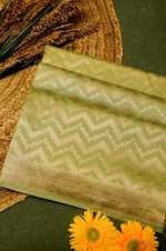 Handwoven Green Banarasi Cotton Silk Saree