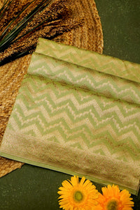 Handwoven Green Banarasi Cotton Silk Saree