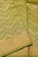 Handwoven Green Banarasi Cotton Silk Saree