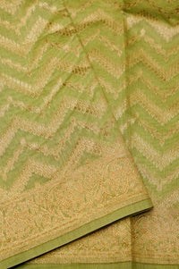 Handwoven Green Banarasi Cotton Silk Saree