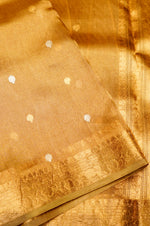 Handwoven Golden Banarasi Tissue Silk Saree