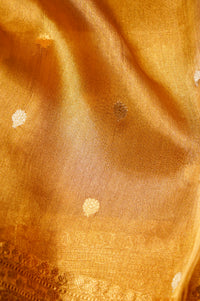 Handwoven Golden Banarasi Tissue Silk Saree