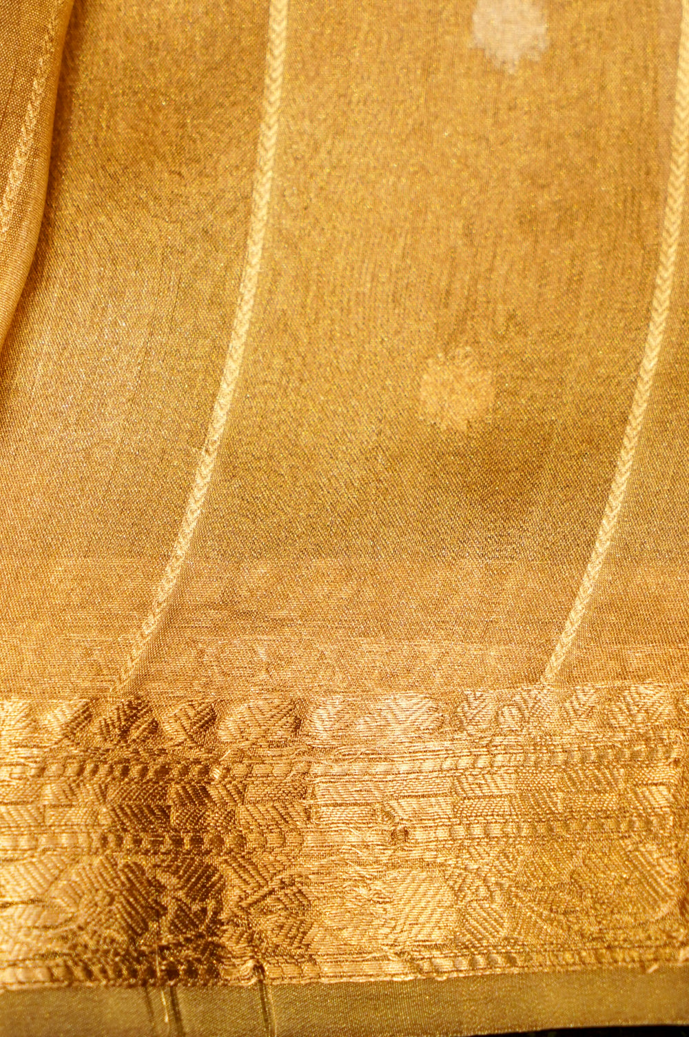 Handwoven Golden Banarasi Tissue Silk Saree