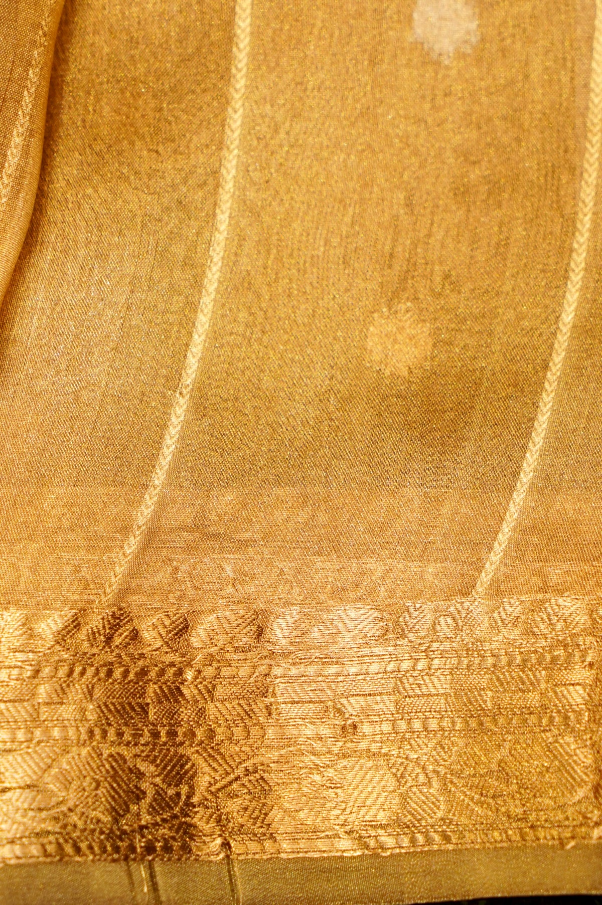 Handwoven Golden Banarasi Tissue Silk Saree