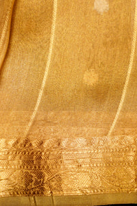 Handwoven Golden Banarasi Tissue Silk Saree