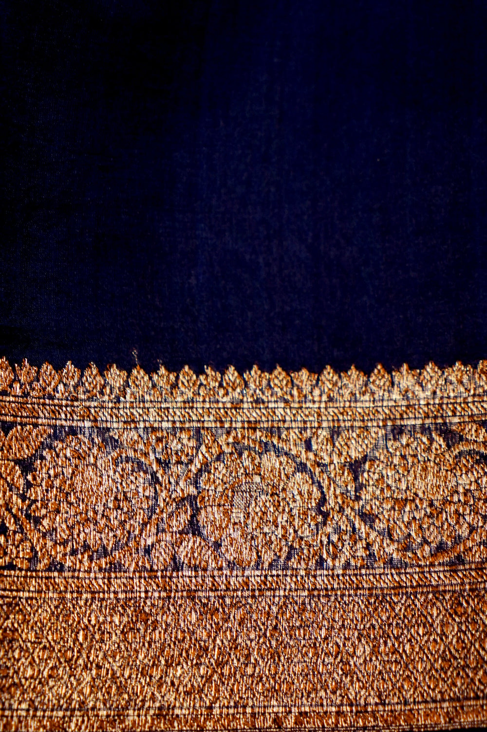 Handwoven Navy Blue Banarasi Organza Saree