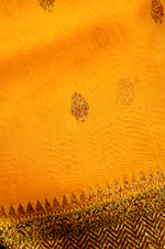 Handwoven Yellow Banarasi Organza Saree
