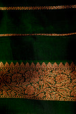Handwoven Yellow Banarasi Organza Saree