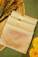 Handwoven Pastel Yellow Banarasi Organza Saree
