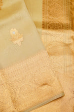 Handwoven Pastel Yellow Banarasi Organza Saree