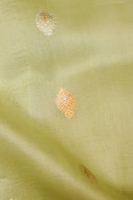 Handwoven Pastel Green Banarasi Organza Saree