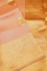Handwoven Peach Banarasi Organza Saree