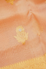 Handwoven Peach Banarasi Organza Saree