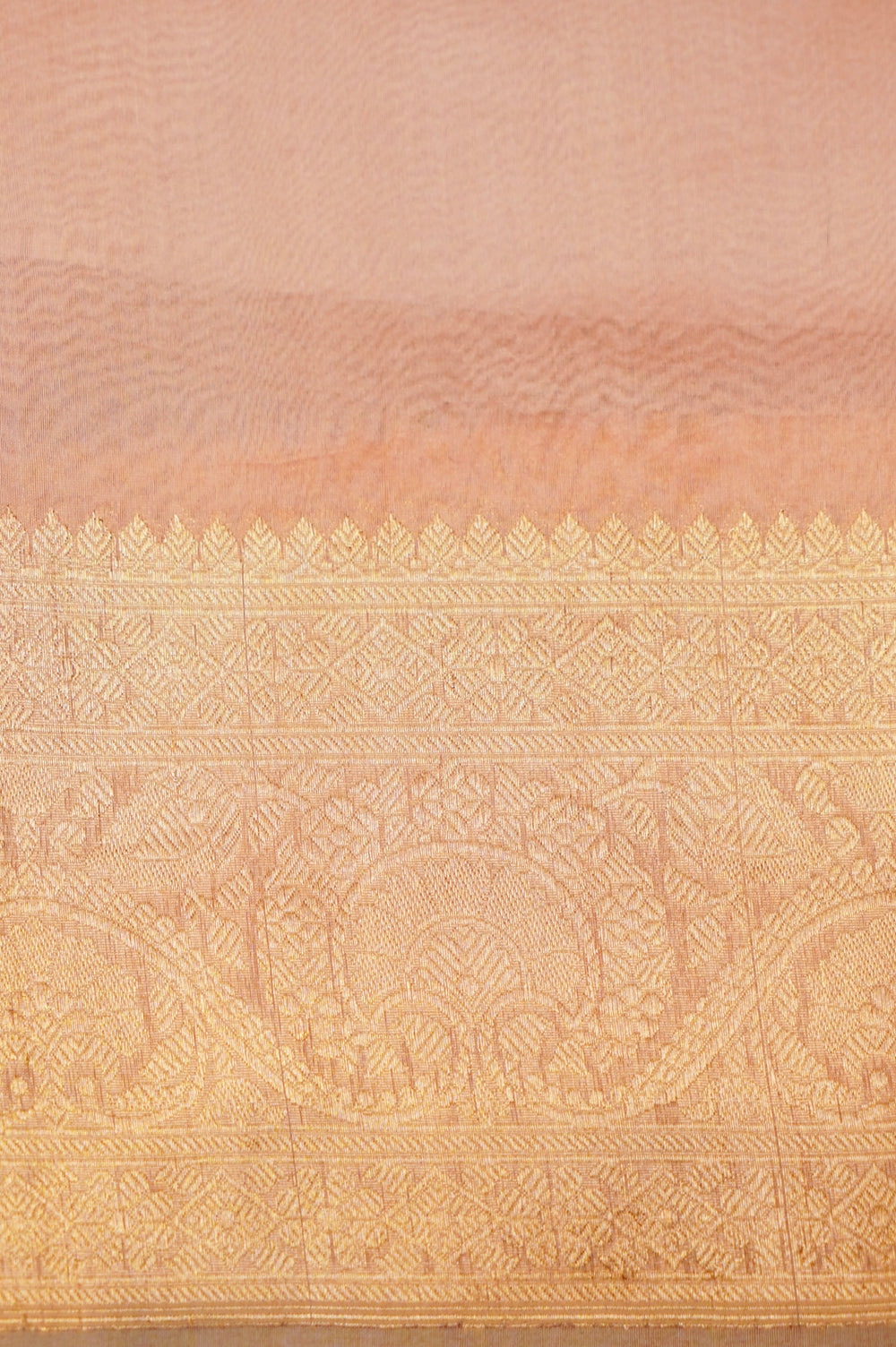 Handwoven Peach Banarasi Organza Saree