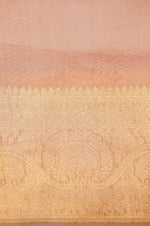 Handwoven Peach Banarasi Organza Saree
