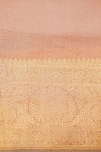 Handwoven Peach Banarasi Organza Saree