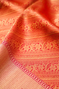 Handwoven Banarsi Regal Red Katan Silk Saree