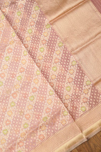 Handwoven Light Pink Kora Silk Saree