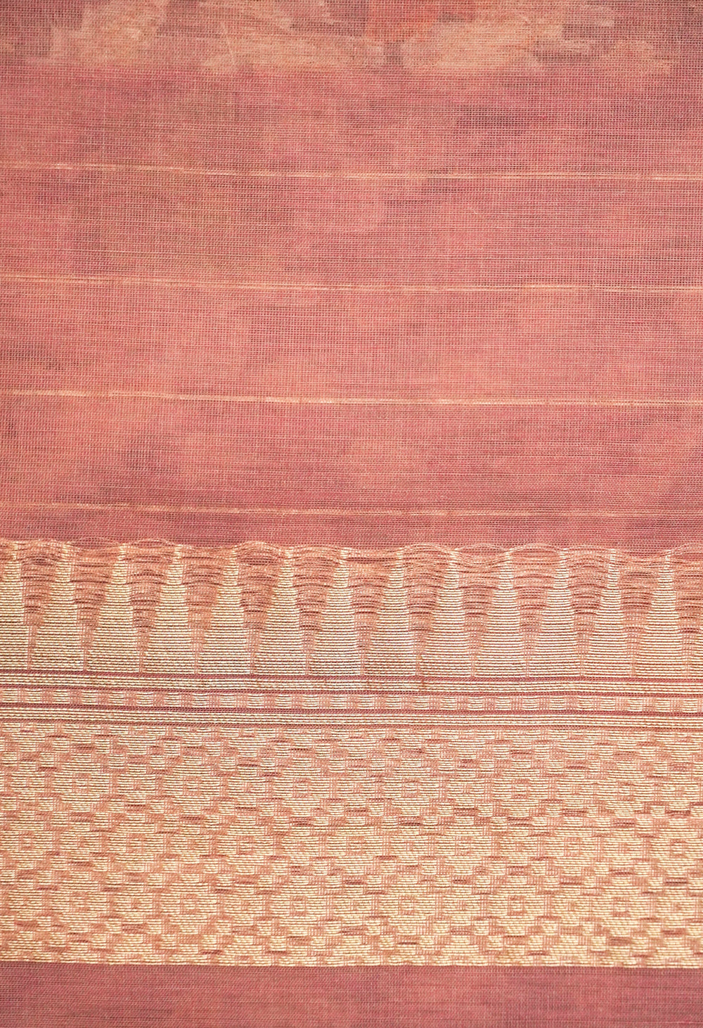 Handwoven Light Pink Kora Silk Saree