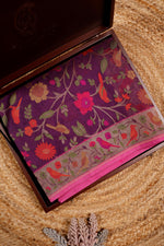 Handwoven Purple Banarasi Handloom Silk Saree