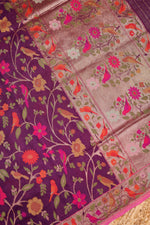 Handwoven Purple Banarasi Handloom Silk Saree