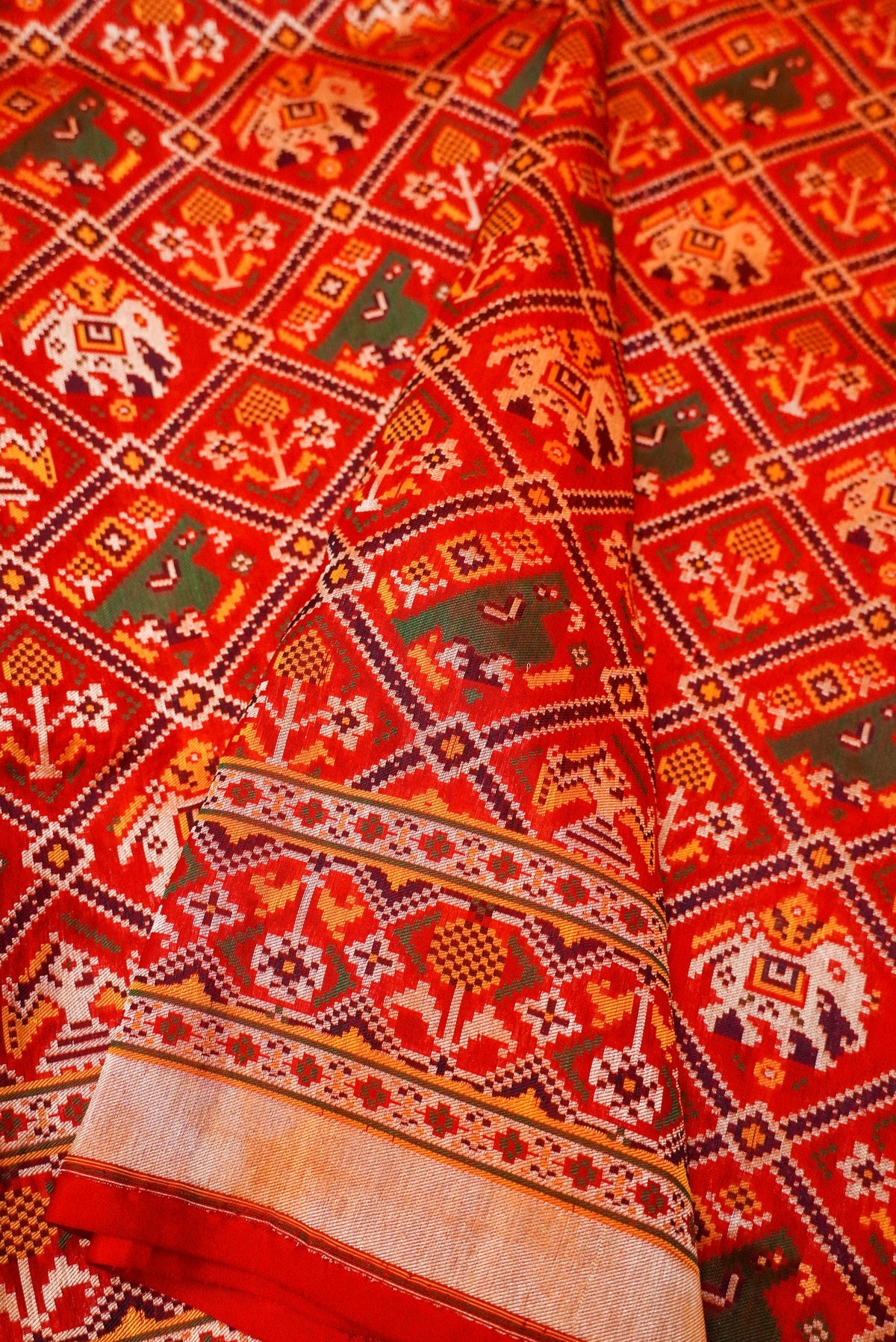 Handwoven Red Banarasi Patola Katan Silk Saree