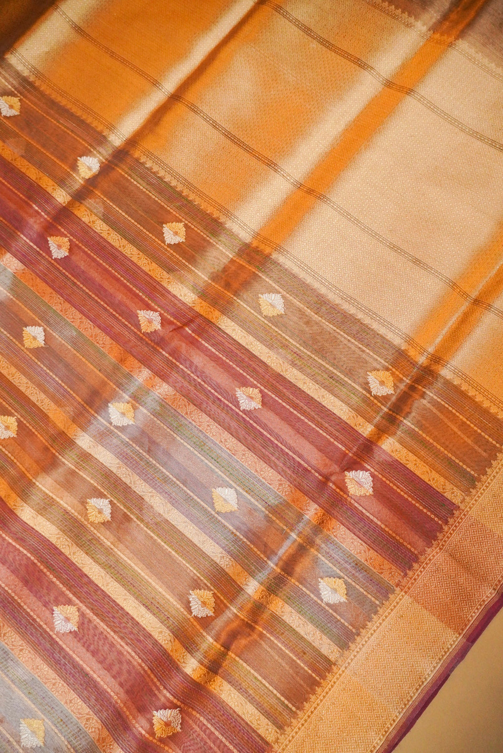 Handwoven Rangkat Banarasi Tissue Silk Saree