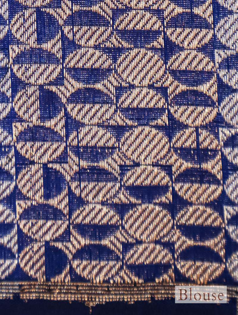 Handwoven Blue Banarasi Katan Silk Saree