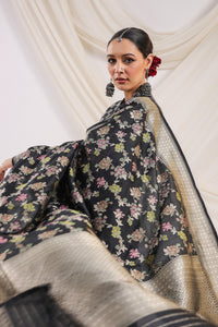 Handwoven Banarasi Black Katan Silk Saree
