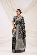 Handwoven Banarasi Black Katan Silk Saree