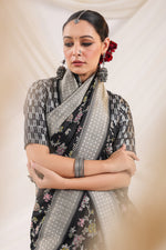 Handwoven Banarasi Black Katan Silk Saree