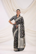 Handwoven Banarasi Black Katan Silk Saree