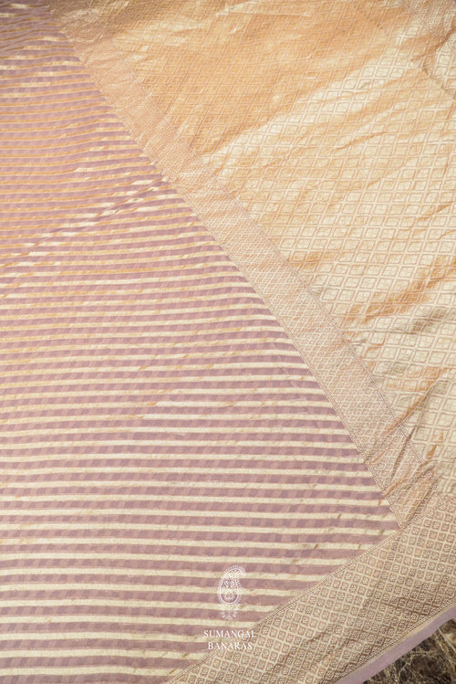Handwoven Lavender Banarasi Khaddi Georgette Saree