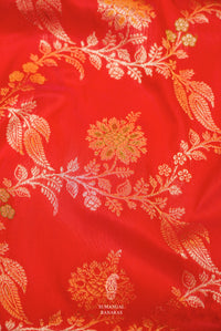 Handwoven Red Banarasi Katan Silk Saree