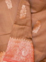 Handwoven Coffee Brown Banarasi Cotton Silk Saree